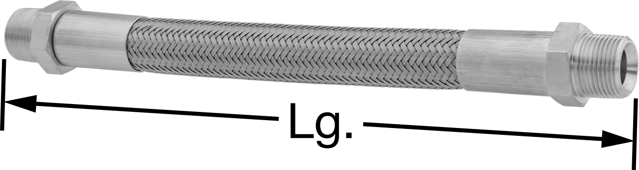 Ekstra Esnek Yüksek Basınçlı Kimyasal Hortum, 316 Paslanmaz Çelik 3/4 NPT Erkek Bağlantı Parçaları ile, 3/4" ID, 1-1/16" OD