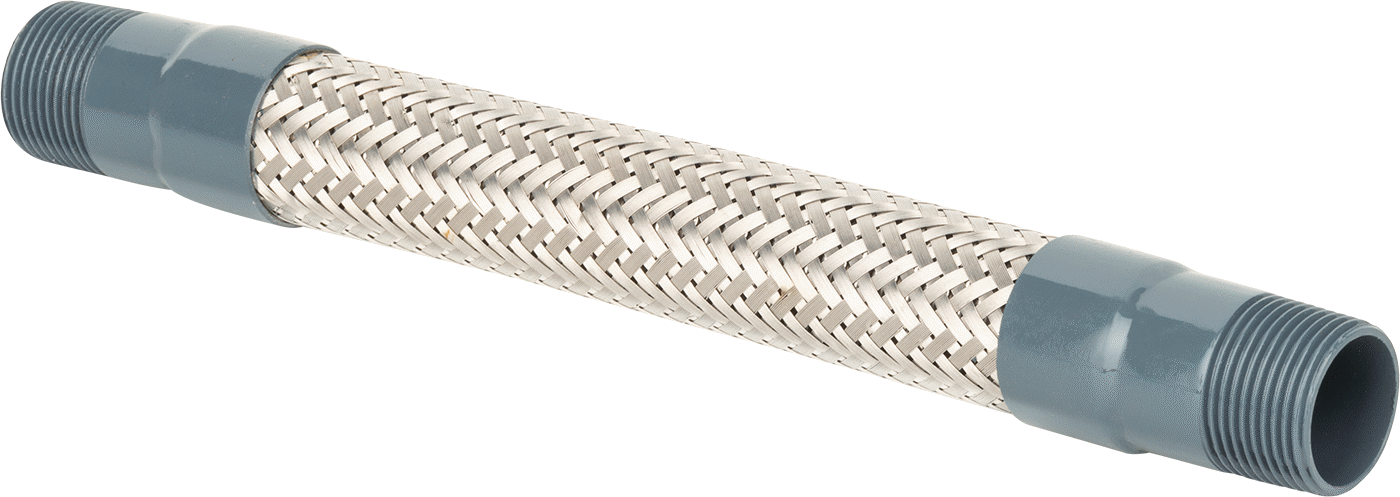 Titreşime Dayanıklı Su Hortumu, Orta Basınç, Çelik 1 x 1 NPT Bağlantı Parçaları, 12" Uzunluk