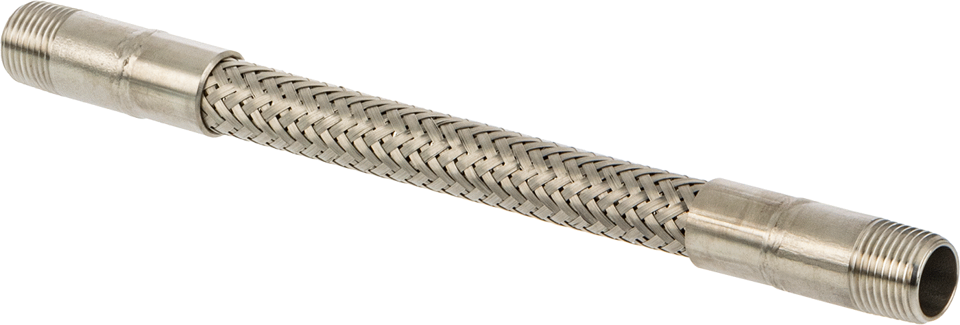 Titreşime Dayanıklı Su Hortumu, Orta Basınç, 304 Paslanmaz Çelik 1/2 x 1/2 NPT Bağlantı Parçaları, 10" Uzunluk