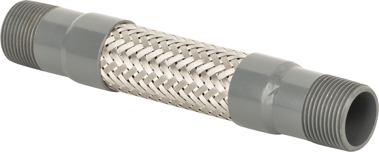 Titreşime Dayanıklı Su Hortumu, Orta Basınç, Çelik 1 x 1 NPT Erkek Bağlantı Parçaları, 8" Uzunluk