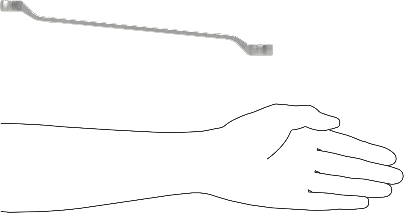 Derin Ofsetli Kutu Anahtarı, 16 mm x 18 mm Boyut, 11-1/4" Toplam Uzunluk