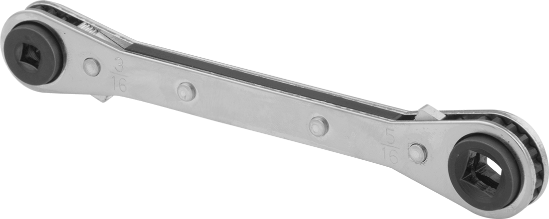 İki Başlı Cırcırlı Kutu Anahtarı, 4 Noktalı Açıklıklar, 3/16“ ve 1/4” x 5/16“ ve 3/8” Boyut