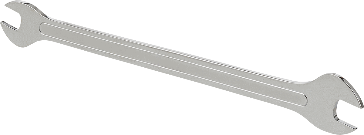 İki Başlı Dar Açıklıklı Açık Uçlu Anahtar, 8 mm x 9 mm Boyut, 6-7/8" Toplam Uzunluk