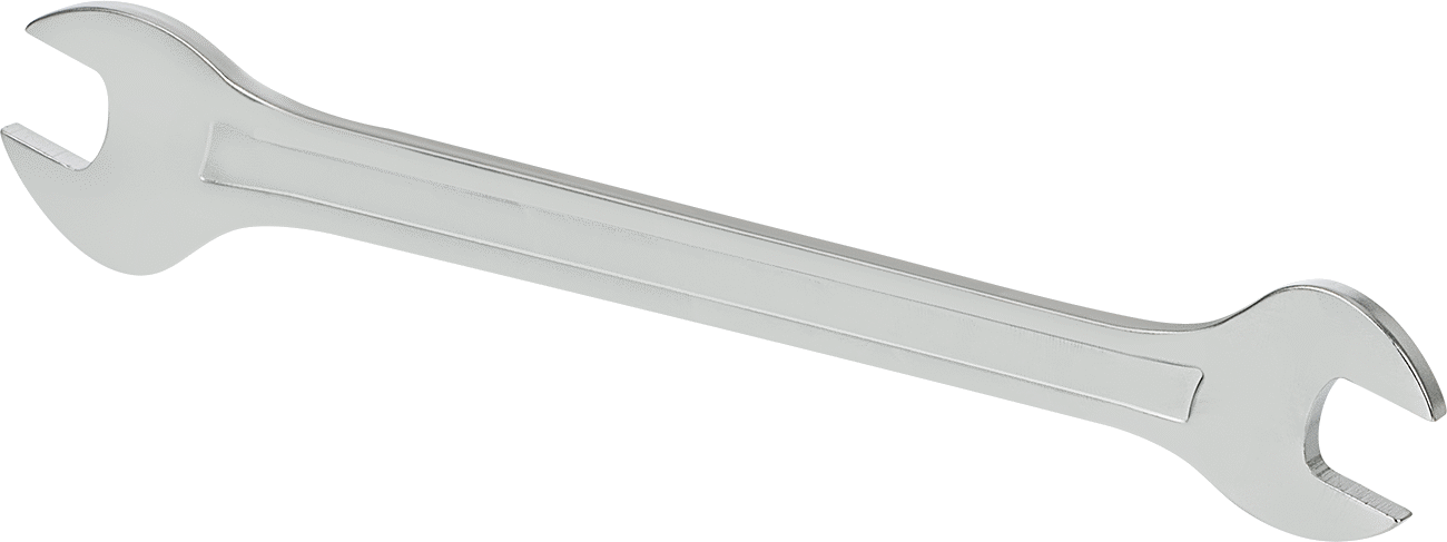 İki Başlı Dar Açıklıklı Açık Uçlu Anahtar, 16 mm x 17 mm Boyut, 9-7/8" Toplam Uzunluk