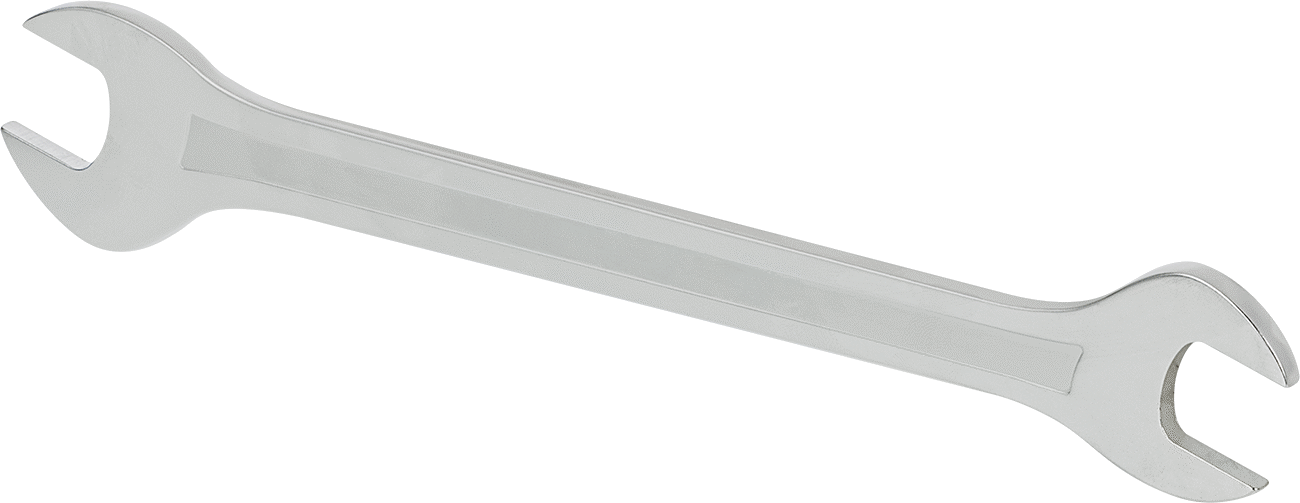 İki Başlı Dar Açıklıklı Açık Uçlu Anahtar, 18 mm x 19 mm Boyut, 9-7/8" Toplam Uzunluk