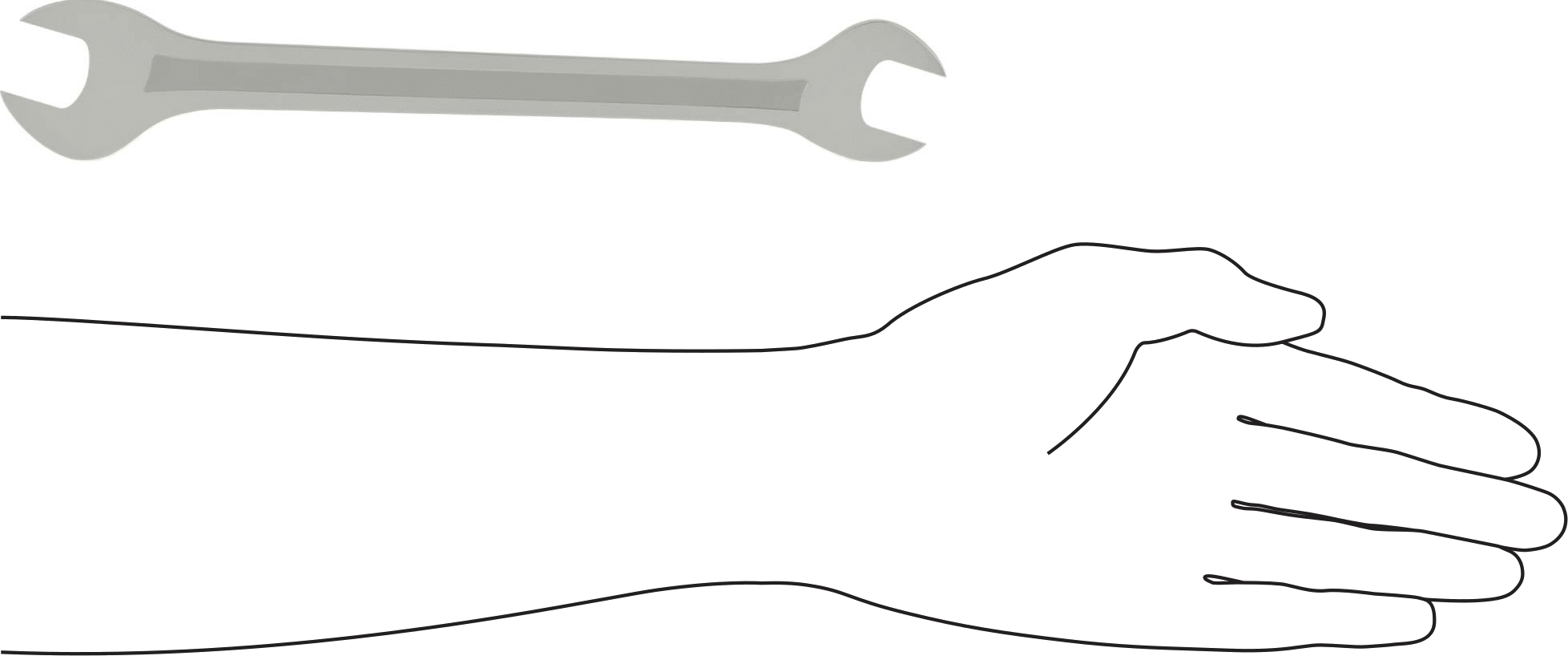 İki Başlı Dar Açıklıklı Açık Uçlu Anahtar, 18 mm x 19 mm Boyut, 9-7/8" Toplam Uzunluk