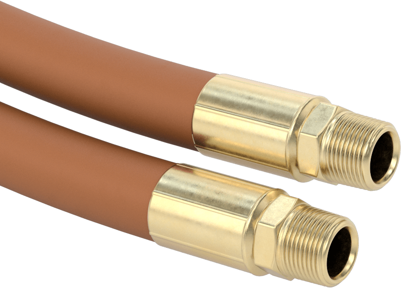 Orta Basınçlı Akaryakıt Hortumu, Pirinç 3/4 NPT Erkek Bağlantı Parçaları ile, 1-3/16" OD