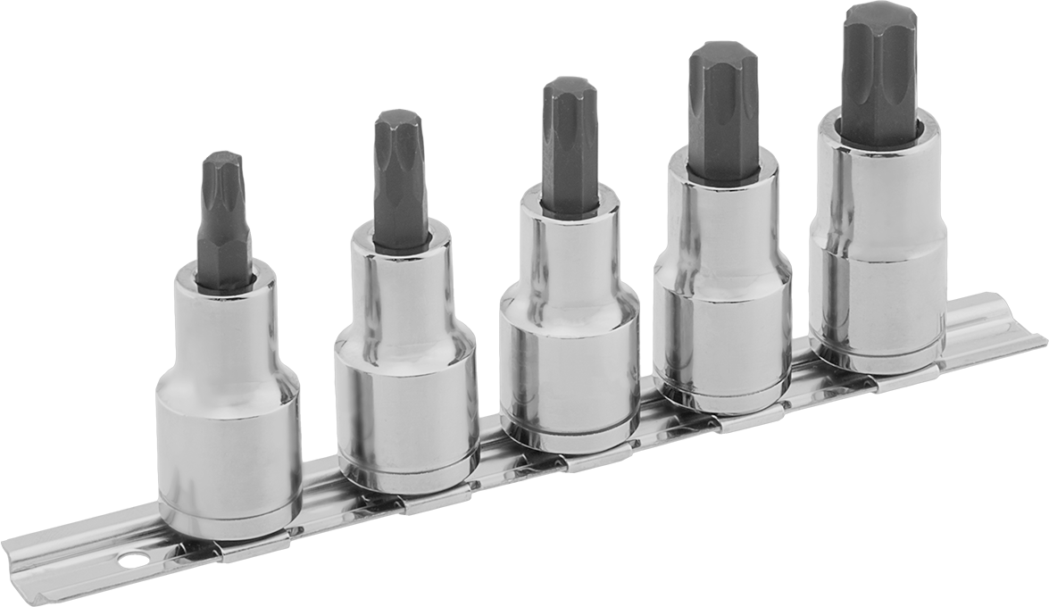 5 Parçalı Torx Uç Soket Seti, 1/2" Kare Tahrik