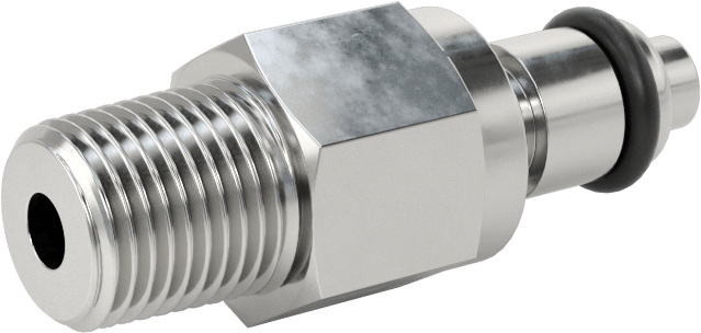 Hava için Yüksek Basınçlı Pirinç Hızlı Bağlantı Kesme Boru Bağlantısı, Kapatma Valfli Plug, 1/8 Kaplin Boyutu x 1/8 BSPT Erkek