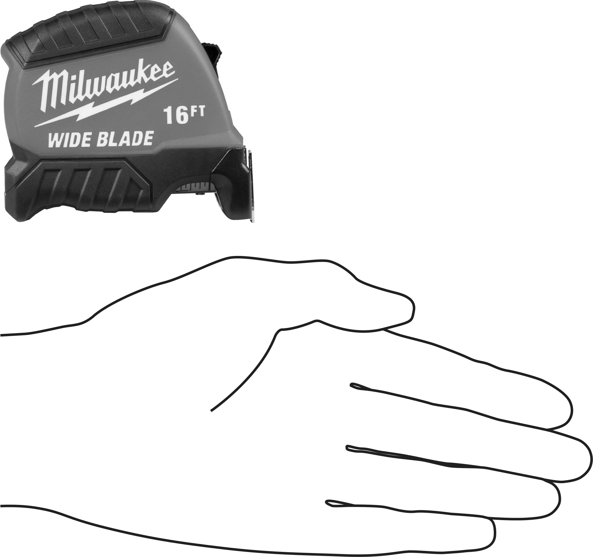 Milwaukee Geniş Bıçaklı Şerit Metre, Çift Kanca Uçlu, 16 Fit Uzunluk, Model Numarası 48-22-1216