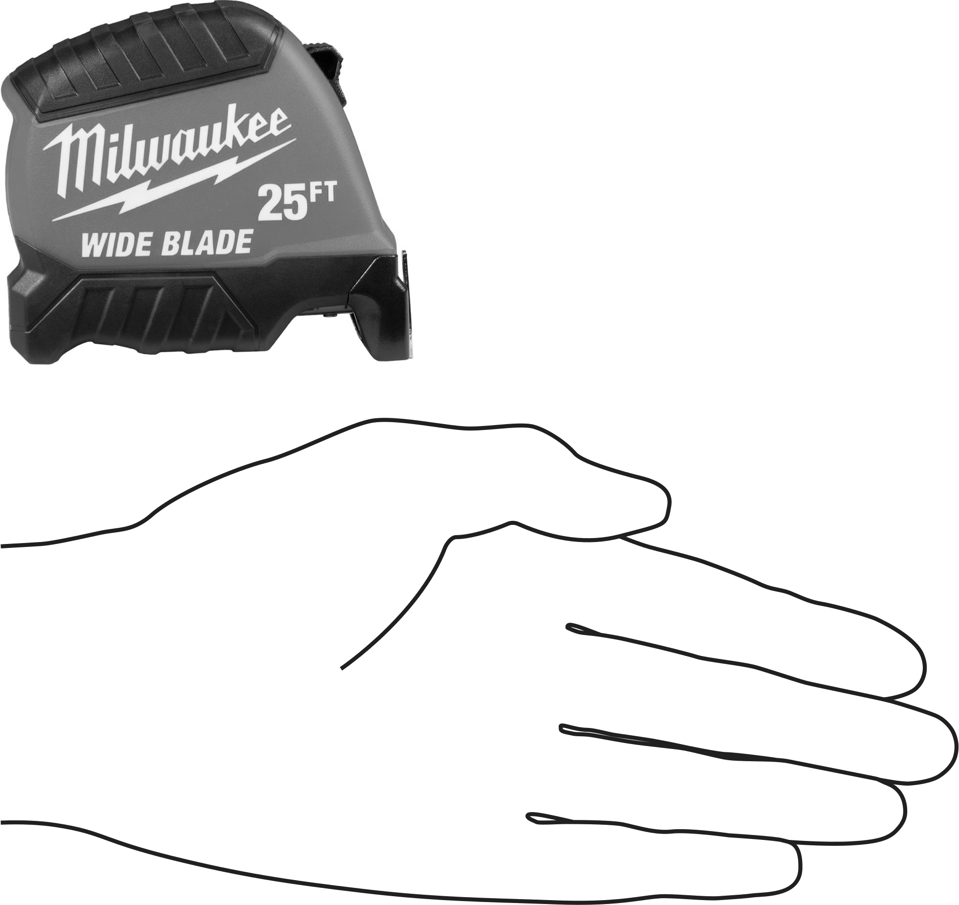 Milwaukee Geniş Bıçaklı Şerit Metre, Çift Kanca Uçlu, 25 Fit Uzunluk, Model Numarası 48-22-1225
