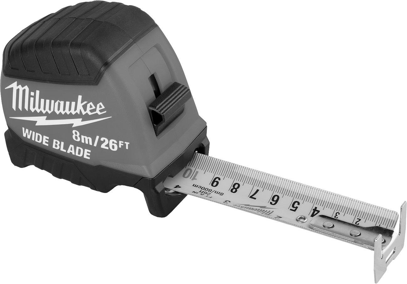 Milwaukee Geniş Bıçaklı Şerit Metre, Çift Kanca Uçlu, 26 Fit/8 M Uzunluk, Model Numarası 48-22-1226