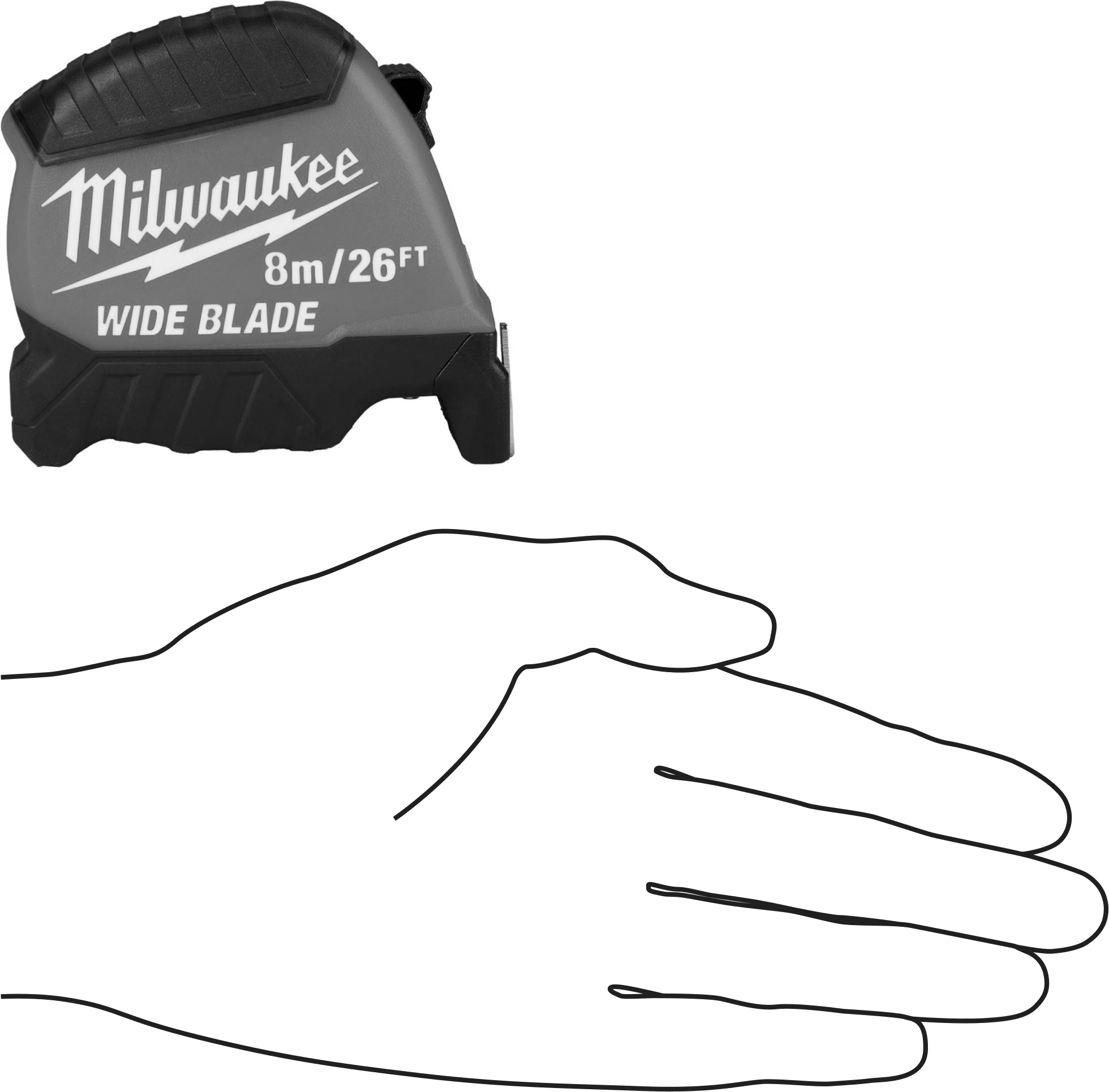 Milwaukee Geniş Bıçaklı Şerit Metre, Çift Kanca Uçlu, 26 Fit/8 M Uzunluk, Model Numarası 48-22-1226