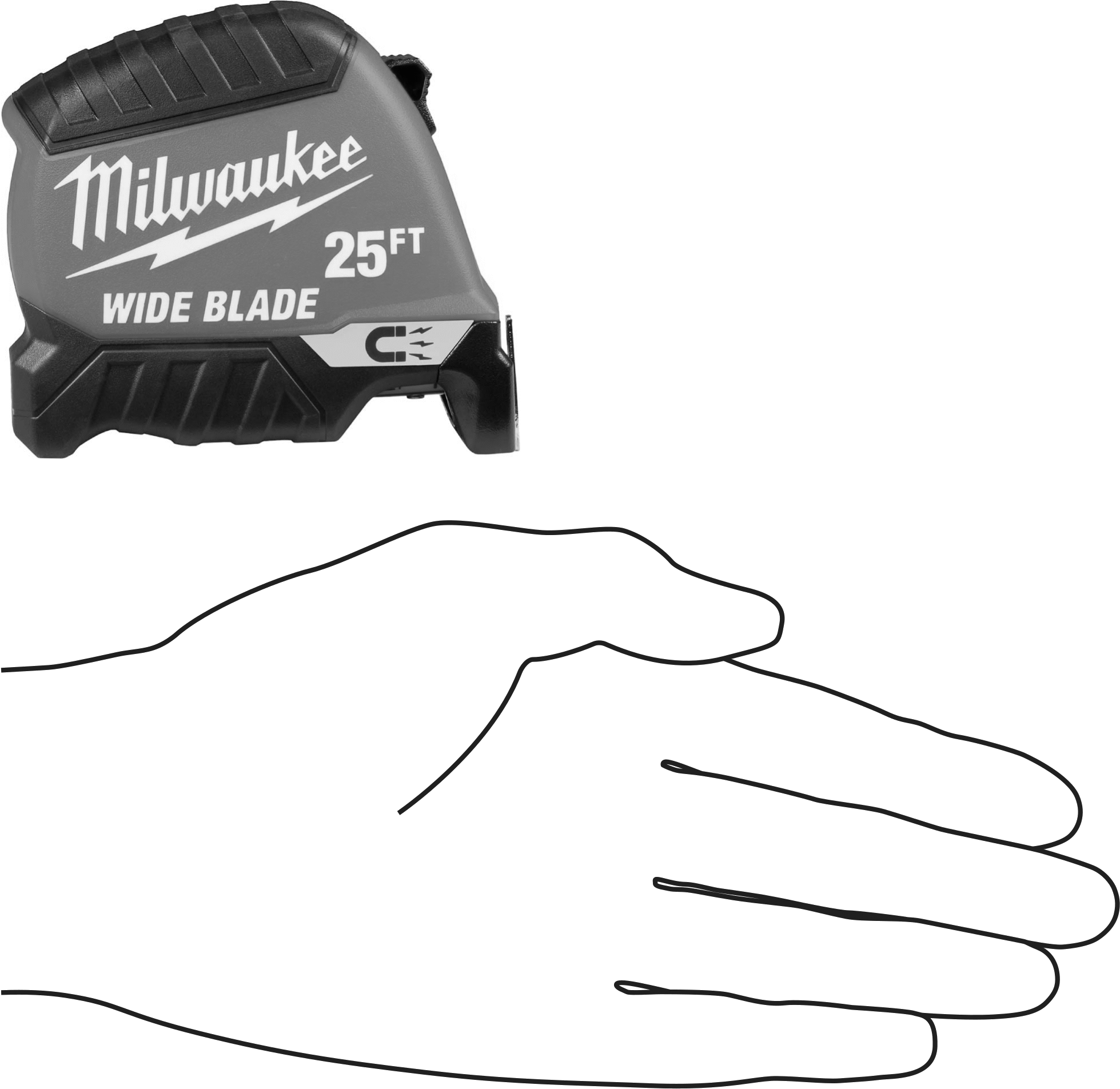 Milwaukee Geniş Bıçaklı Şerit Metre, Manyetik Kanca Uçlu, 25 Fit Uzunluk, Model Numarası 48-22-1225m