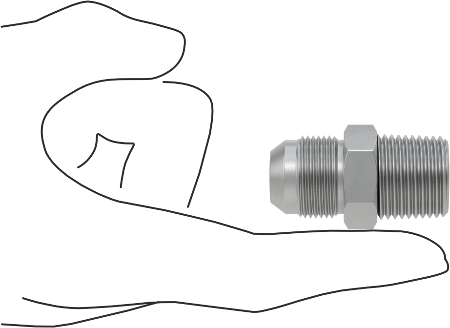 Hassas AN 37 Derece Genişletilmiş Bağlantı Parçası, 5/8" Boru Dış Çapı x 1/2 ANPT Erkek için 304 Paslanmaz Çelik Adaptör