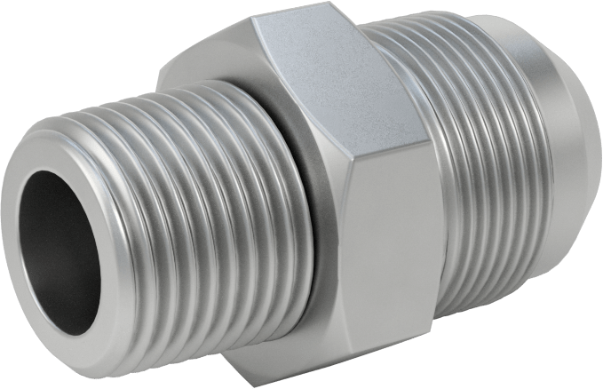 Hassas AN 37 Derece Genişletilmiş Bağlantı Parçası, 3/4" Dış Çaplı Boru x 1/2 ANPT Erkek için 304 Paslanmaz Çelik Adaptör