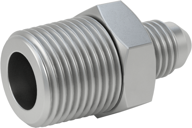 Hassas AN 37 Derece Genişletilmiş Bağlantı Parçası, 1/4" Boru Dış Çapı x 3/8 ANPT Erkek için 316 Paslanmaz Çelik Adaptör
