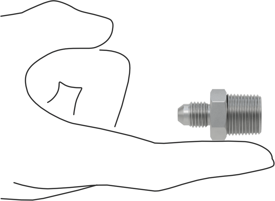 Hassas AN 37 Derece Genişletilmiş Bağlantı Parçası, 1/4" Boru Dış Çapı x 3/8 ANPT Erkek için 316 Paslanmaz Çelik Adaptör