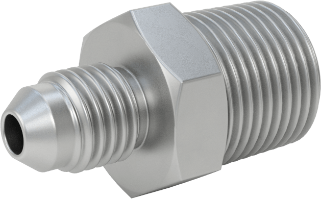 Hassas AN 37 Derece Genişletilmiş Bağlantı Parçası, 1/4" Boru Dış Çapı x 3/8 ANPT Erkek için 316 Paslanmaz Çelik Adaptör