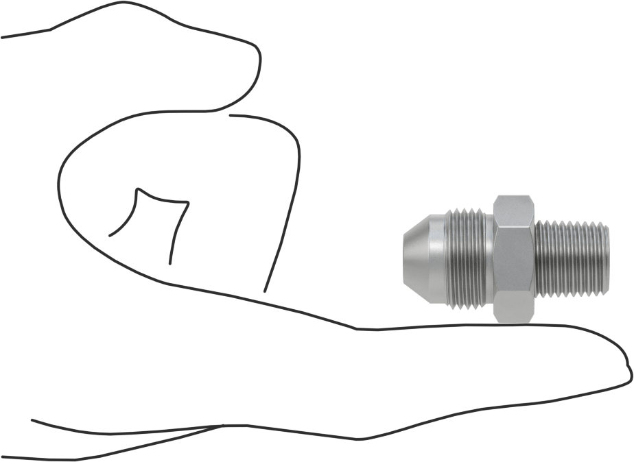 Hassas AN 37 Derece Genişletilmiş Bağlantı Parçası, 1/2" Boru Dış Çapı x 1/4 ANPT Erkek için 316 Paslanmaz Çelik Adaptör