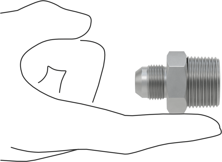 Hassas AN 37 Derece Genişletilmiş Bağlantı Parçası, 1/2" Boru Dış Çapı x 3/4 ANPT Erkek için 316 Paslanmaz Çelik Adaptör