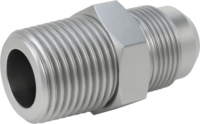 Hassas AN 37 Derece Genişletilmiş Bağlantı Parçası, 5/8" Boru Dış Çapı x 1/2 ANPT Erkek için 316 Paslanmaz Çelik Adaptör
