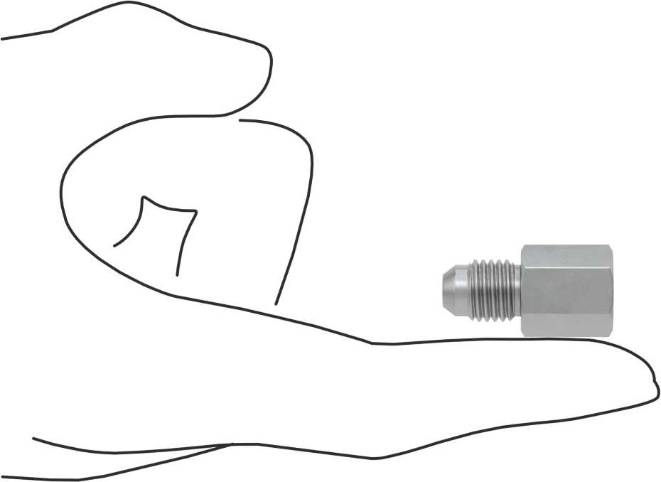 Hassas AN 37 Derece Genişletilmiş Bağlantı Parçası, 1/4" Dış Çaplı Boru x 1/8 ANPT Dişi için 316 Paslanmaz Çelik Adaptör