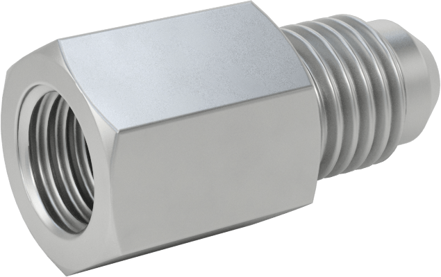 Hassas AN 37 Derece Genişletilmiş Bağlantı Parçası, 1/4" Dış Çaplı Boru x 1/8 ANPT Dişi için 316 Paslanmaz Çelik Adaptör