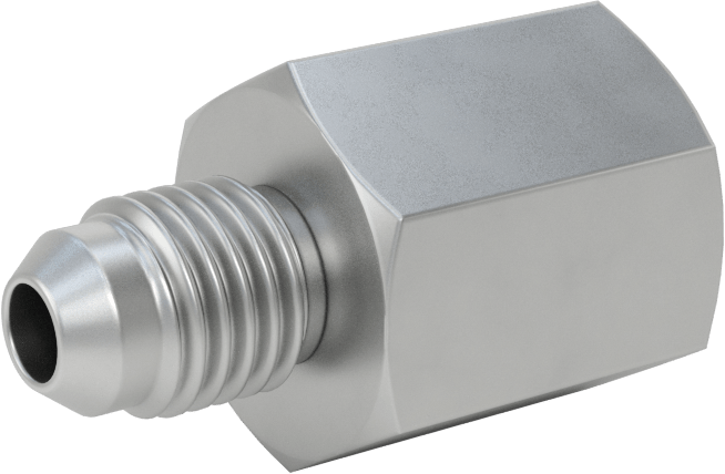 Hassas AN 37 Derece Genişletilmiş Bağlantı Parçası, 1/4" Boru Dış Çapı x 1/4 ANPT Dişi için 316 Paslanmaz Çelik Adaptör