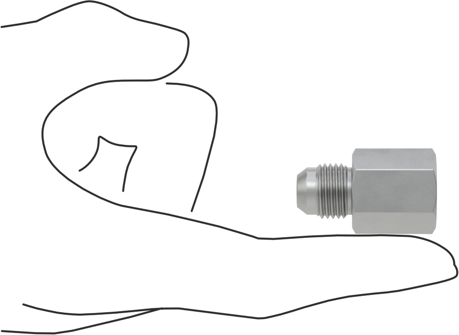 Hassas AN 37 Derece Genişletilmiş Bağlantı Parçası, 3/8" Boru Dış Çapı x 1/4 ANPT Dişi için 316 Paslanmaz Çelik Adaptör