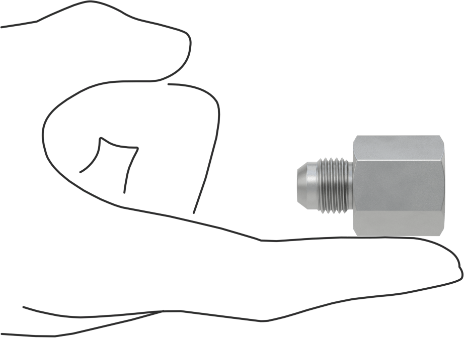 Hassas AN 37 Derece Genişletilmiş Bağlantı Parçası, 3/8" Dış Çaplı Boru x 3/8 ANPT Dişi için 316 Paslanmaz Çelik Adaptör