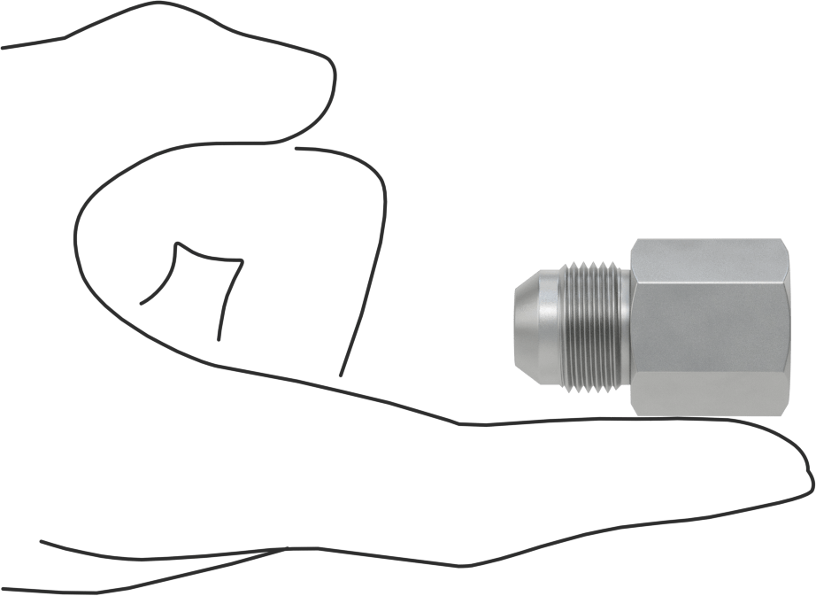 Hassas AN 37 Derece Genişletilmiş Bağlantı Parçası, 1/2" Boru Dış Çapı x 3/8 ANPT Dişi için 316 Paslanmaz Çelik Adaptör