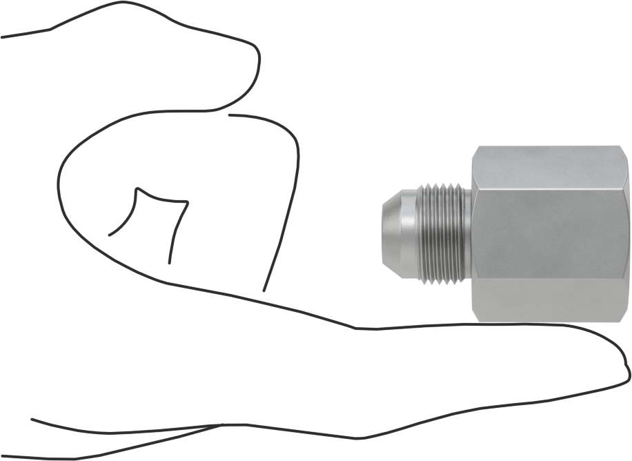 Hassas AN 37 Derece Genişletilmiş Bağlantı Parçası, 1/2" Dış Çaplı Boru x 1/2 ANPT Dişi için 316 Paslanmaz Çelik Adaptör