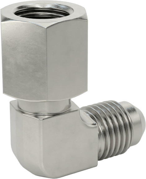 Hassas AN 37 Derece Genişletilmiş Bağlantı Parçası, Dönerli 90 Derece Dirsek, 1/4“ Erkek x 1/4” Dişi Boru Dış Çapı için