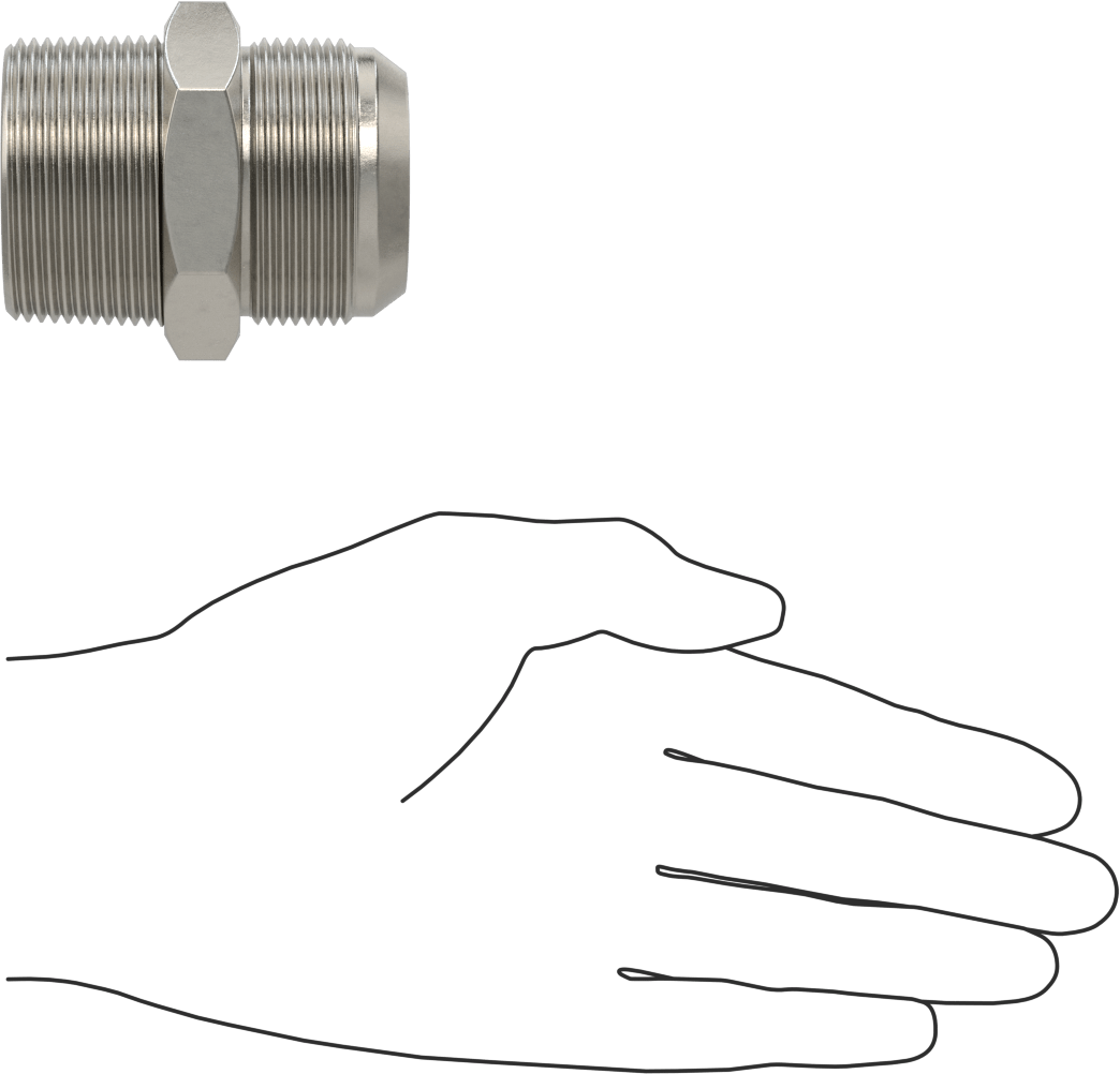 Hassas AN 37 Derece Genişletilmiş Bağlantı Parçası, 1-1/2" Dış Çaplı Boru x 1-1/2 ANPT Erkek için 304 Paslanmaz Çelik Adaptör