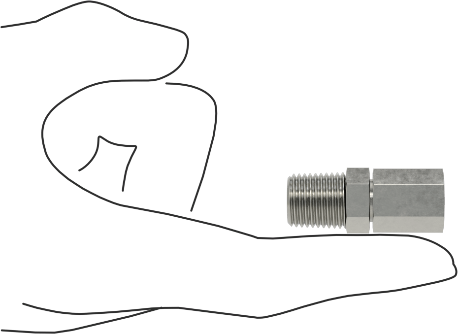 Hassas AN 37 Derece Genişletilmiş Bağlantı Parçası, 1/4" Dış Çaplı Boru x 1/4 ANPT Erkek için 316 Paslanmaz Çelik Adaptör