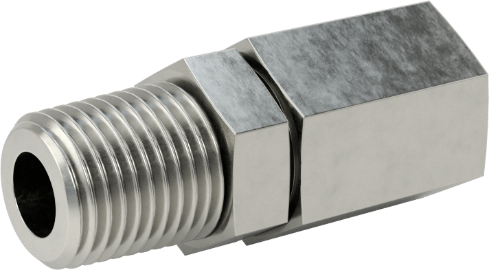 Hassas AN 37 Derece Genişletilmiş Bağlantı Parçası, 3/8" Dişi Boru Dış Çapı x 1/4 Erkek ANPT için 316 Paslanmaz Çelik Adaptör