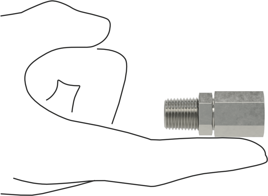Hassas AN 37 Derece Genişletilmiş Bağlantı Parçası, 3/8" Dişi Boru Dış Çapı x 1/4 Erkek ANPT için 316 Paslanmaz Çelik Adaptör
