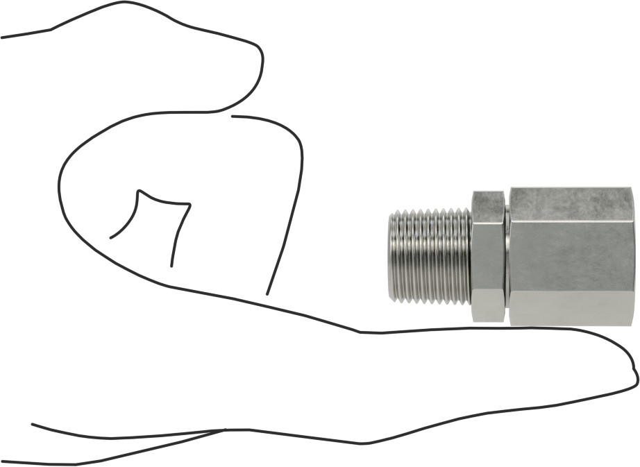 Hassas AN 37 Derece Genişletilmiş Bağlantı Parçası, 1/2" Dişi Boru Dış Çapı x 3/8 ANPT Erkek için 316 Paslanmaz Çelik Adaptör