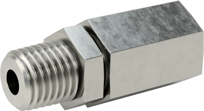 Hassas AN 37 Derece Genişletilmiş Bağlantı Parçası, 1/4" Dişi Boru Dış Çapı x 1/8 ANPT Erkek için 316 Paslanmaz Çelik Adaptör