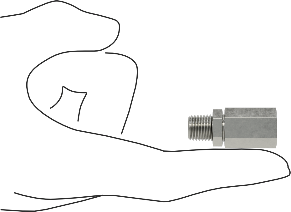 Hassas AN 37 Derece Genişletilmiş Bağlantı Parçası, 1/4" Dişi Boru Dış Çapı x 1/8 ANPT Erkek için 316 Paslanmaz Çelik Adaptör