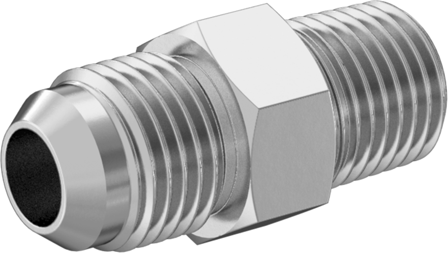 Hassas AN 37 Derece Genişletilmiş Bağlantı Parçası, 3/8" Boru Dış Çapı x 1/4 ANPT Erkek için 316 Paslanmaz Çelik Adaptör
