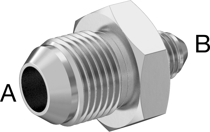Hassas AN 37 Derece Genişletilmiş Bağlantı Parçası, 1/2“ x 1/4” Dış Çaplı Paslanmaz Çelik Boru için 316 Paslanmaz Çelik Düz Redüktör