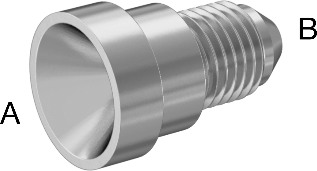 Hassas AN 37 Derece Genişletilmiş Bağlantı Parçası, 1/2“ x 1/4” Dış Çaplı Paslanmaz Çelik Boru için 304 Paslanmaz Çelik Redüksiyon Adaptörü