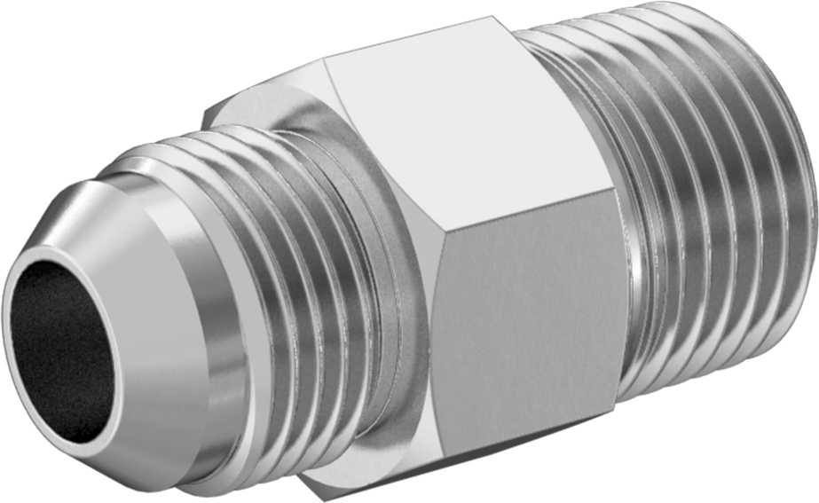 Hassas AN 37 Derece Genişletilmiş Bağlantı Parçası, 1/2" Dış Çaplı Boru x 1/2 ANPT Erkek için 304 Paslanmaz Çelik Adaptör