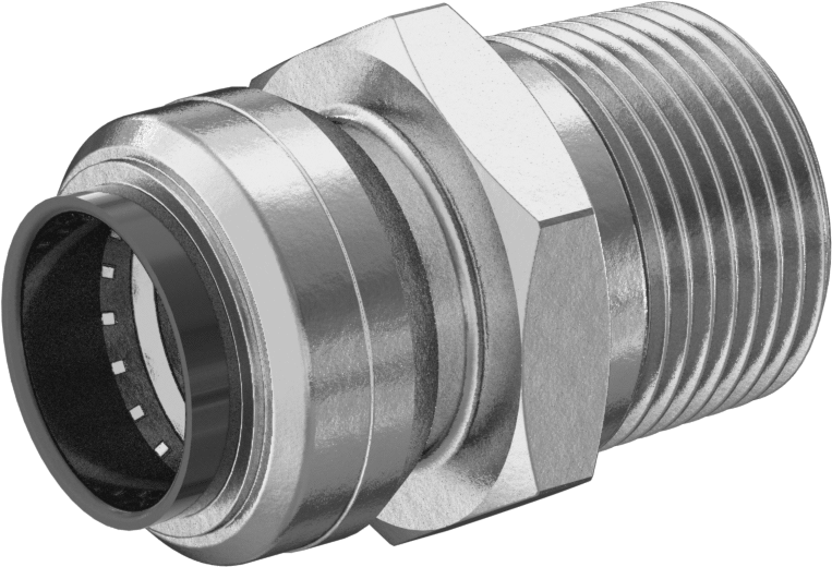 Pirinç Push-to-Connect Bağlantı Elemanı, Düz Adaptör, 3/4 Bakır Boru Boyutu x 1 NPT Erkek