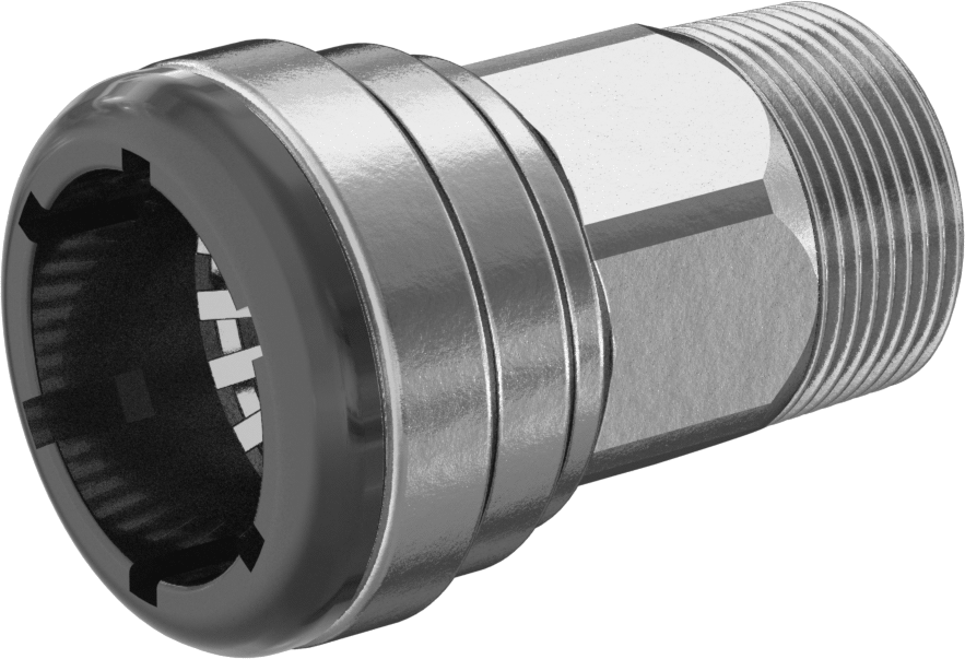 Pirinç Push-to-Connect Bağlantı Elemanı, Adaptör, 1-1/4 Bakır Boru Boyutu x 1-1/4 NPT Erkek
