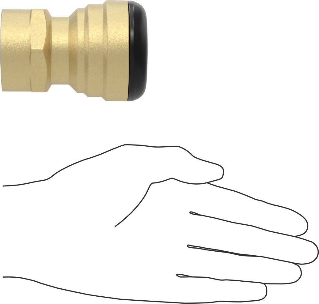 Pirinç Push-to-Connect Bağlantı Elemanı, Adaptör, 1-1/4 Bakır Boru Boyutu x 1-1/4 NPT Dişi