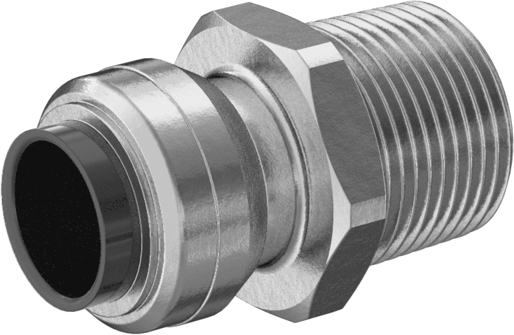 Pirinç Push-to-Connect Bağlantı Elemanı, Düz Adaptör, 1/2 Bakır Boru Boyutu x 3/4 NPT Erkek