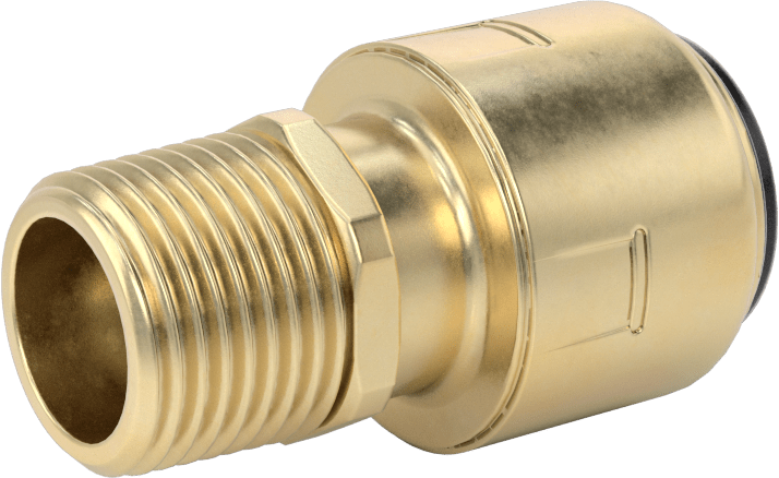 Pirinç Push-to-Connect Bağlantı Elemanı, Düz Adaptör, 3/4 Bakır Boru Boyutu x 1/2 NPT Erkek